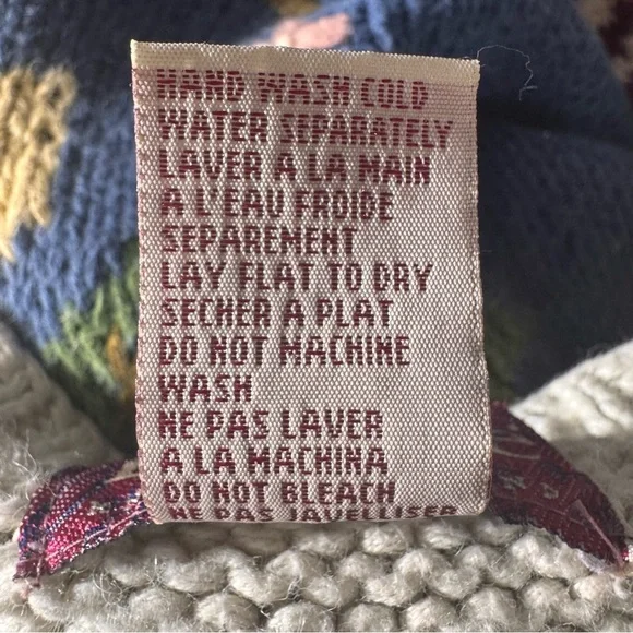 Vintage Bronte Knitted by Hand Cottagecore Granny Floral Sweater Size Large - Picture 11 of 16